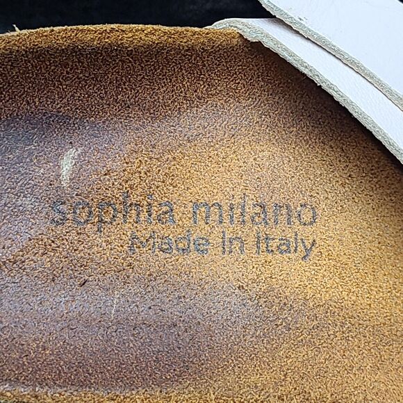 Sophia Milano Shoes Womens Size 10 Pink Leather Flower Slide Sandals Made Italy - Picture 4 of 8